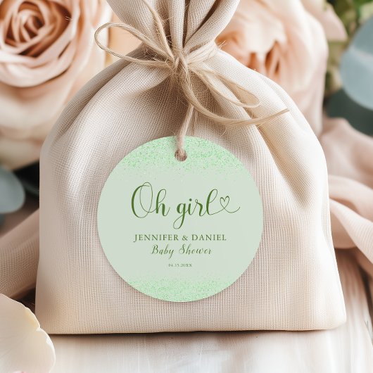 Sage Green Oh Girl Favor Eucalyptus Confetti Bedankjes Labels