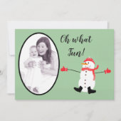 Sage Green Oh wat een leuke kerstfoto Feestdagenkaart (Voorkant)