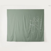 Sage Green Olijf Bruiloftsfeest Fotobackdrop Wandkleed (Voorkant (horizontaal))