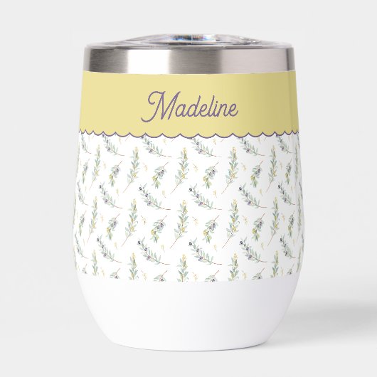 Sage Green Olive Branch Monogram Name (Voorkant)