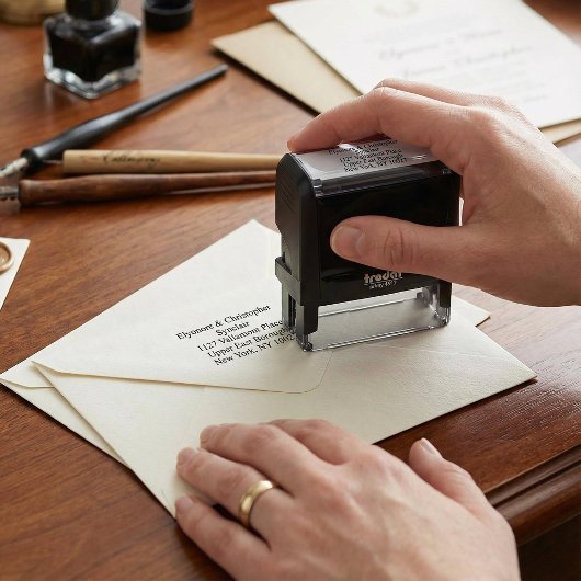 Sage Green Olive Branch Monogram Return Address Zelfinktende Stempel