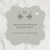 Sage Green Olive Branch Monogram Thank You Card Bedankjes Labels (Achterkant)