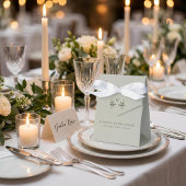 Sage Green Olive Branch Monogram Wedding Bedankdoosjes