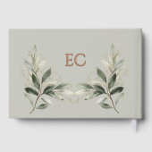 Sage Green Olive Branch Monogram Wedding Gastenboek (Achterkant)