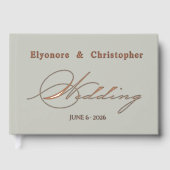 Sage Green Olive Branch Monogram Wedding Gastenboek (Voorkant)
