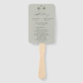 Sage Green Olive Branch Monogram Wedding Program  Handwaaier (Voorkant)