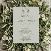 Sage Green Olive Branch Monogram Wedding Program  Programmakaart
