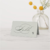 Sage Green Olive Branch Monogram Wedding Table  Plaatskaartje (Voorkant)
