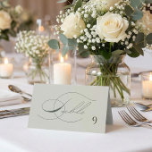 Sage Green Olive Branch Monogram Wedding Table  Plaatskaartje