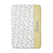 Sage Green Olive Branch Pattern Monogram Badmat (Voorkant Verticaal)