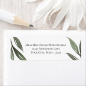 Sage Green Olive Branch Waterverf Leaves Etiket (Insitu)