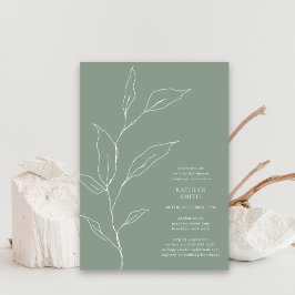 Sage Green Olive Leaf Branch Vrijgezellenfeest Kaart