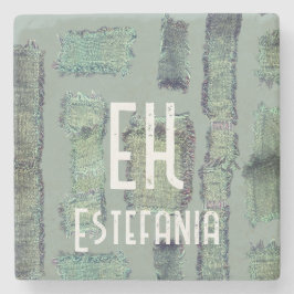 Sage Green Olive Pastel abstract monogram Modern Stenen Onderzetter