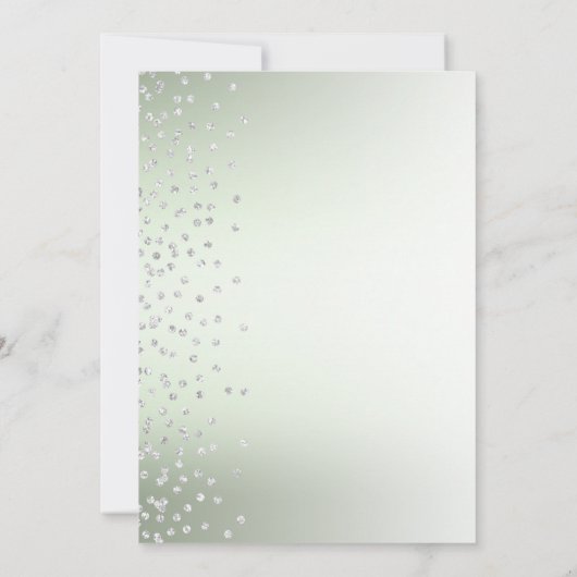 Sage Green Ombre Confetti Eerste Heilige Communie Kaart (Achterkant)