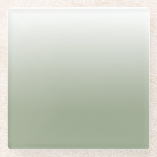 Sage Green Ombre Glazen Onderzetter (Voorkant)