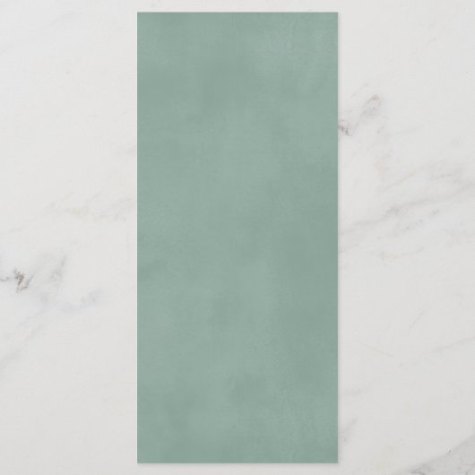 Sage Green Ombre | Minimalistisch Boho Wedding Menu (Achterkant)
