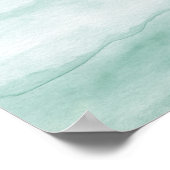 Sage Green Ombre Waterverf Abstract Art Poster (Hoek)