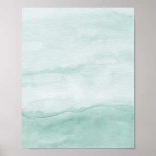 Sage Green Ombre Waterverf Abstract Art Poster