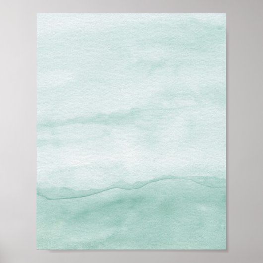 Sage Green Ombre Waterverf Abstract Art Poster (Voorkant)