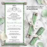 Sage Green Once Upon a Time DIY Scroll uitnodiging<br><div class="desc">LET OP: Dit product is alleen een papieren uitnodiging. Het bevat GEEN deuvels of linten, die afzonderlijk door u kunnen worden toegevoegd om er een echte rol van te maken. Stuur me gerust een bericht als u extra bronnen wilt voor de deuvels, finials of linten die in het voorbeeld van...</div>