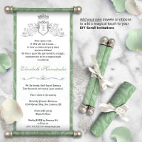 Sage Green Once Upon a Time DIY Scroll uitnodiging