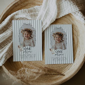 Sage Green One Silly Goose 1st Birthday Invitation Kaart