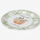 Sage Green Onze kleine pompoen is onderweg Papieren Bordje (Gekanteld)