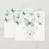 Sage Green Onze kleine vlinder draait er een Kaart (Voorkant / Achterkant)