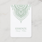 Sage-Green op witte Paisley kant Visitekaartje (Voorkant)