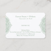 Sage-Green op witte Paisley kant Visitekaartje (Achterkant)
