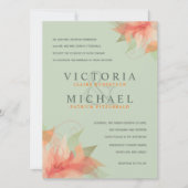 Sage Green & Oranje Formal Wedding Invitations Kaart (Voorkant)