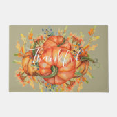 Sage Green & Oranje pomkin Bounty Thanksgiving Deurmat (Voorkant)