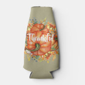 Sage Green & Oranje pomkin Bounty Thanksgiving Flesjeskoeler (Voorkant)