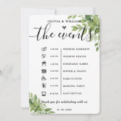 Sage Green Order of Events Elegant Wedding Program Kaart (Voorkant)