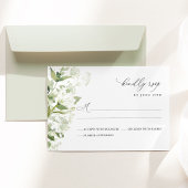 Sage Green Organic Greenery Wedding RSVP Kaartje