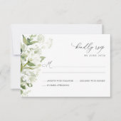 Sage Green Organic Greenery Wedding RSVP Kaartje (Voorkant)