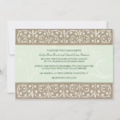 Sage Green Ornamental Frieze Wedding Kaart (Achterkant)