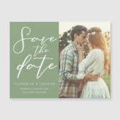 Sage Green Paar Foto Sla de datum magneet Kaart (Voorkant)