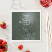 Sage Green Paarse Dragonfly Servet (Insitu)