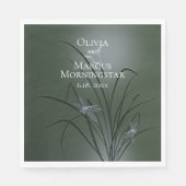 Sage Green Paarse Dragonfly Servet (Voorkant)