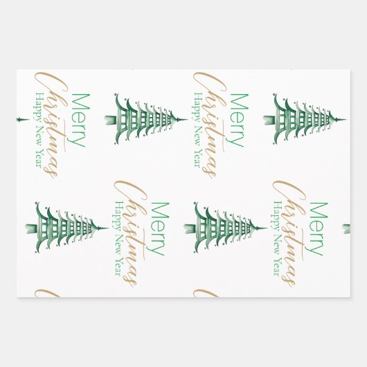 Sage Green Pagoda Inpakpapier Vel (Voorkant)