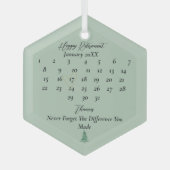 Sage Green Pagoda Kerstboom Pensioen Glas Ornament (Voorkant)