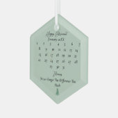 Sage Green Pagoda Kerstboom Pensioen Glas Ornament (Voorkant links)