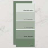Sage Green Paint Swatch Nieuw adres aankondiging (Voorkant / Achterkant)
