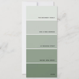 Sage Green Paint Swatch Nieuw adres aankondiging