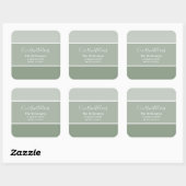 Sage Green Paint Swatch Nieuw adres Vierkante Sticker (Vel)