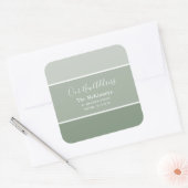 Sage Green Paint Swatch Nieuw adres Vierkante Sticker (Envelop)