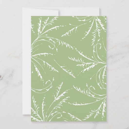 Sage Green Pampas Grass Modern Minimalist Baptisme Kaart (Achterkant)