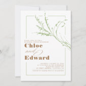 Sage Green Pampas Grass Modern Rehearsal Dinner Kaart (Voorkant)