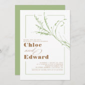 Sage Green Pampas Grass Modern Rehearsal Dinner Kaart (Voorkant / Achterkant)